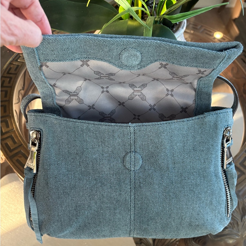 🩵🩵AIMEE KESTENBERG BALI LEATHER DENIM CROSSBODY BAG!🩵🩵 - Picture 3 of 11